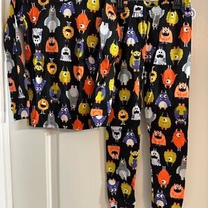 The Children's Place Black Pajama Set with Monster Print
